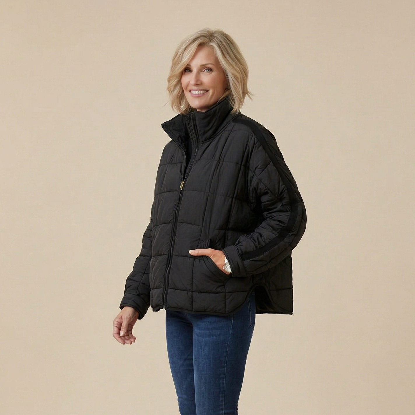 Lightweight Compact Zip Puffer Jacket