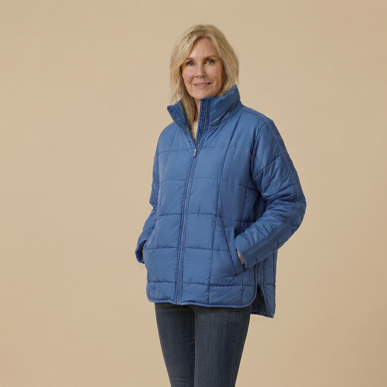 Lightweight Compact Zip Puffer Jacket
