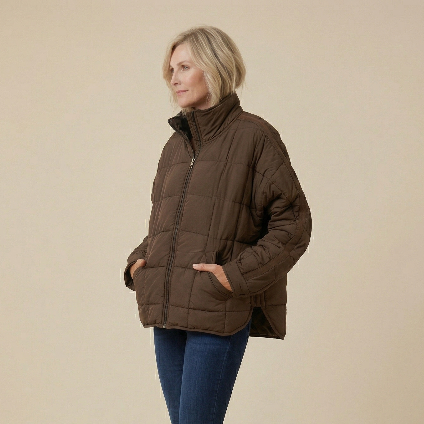 Lightweight Compact Zip Puffer Jacket