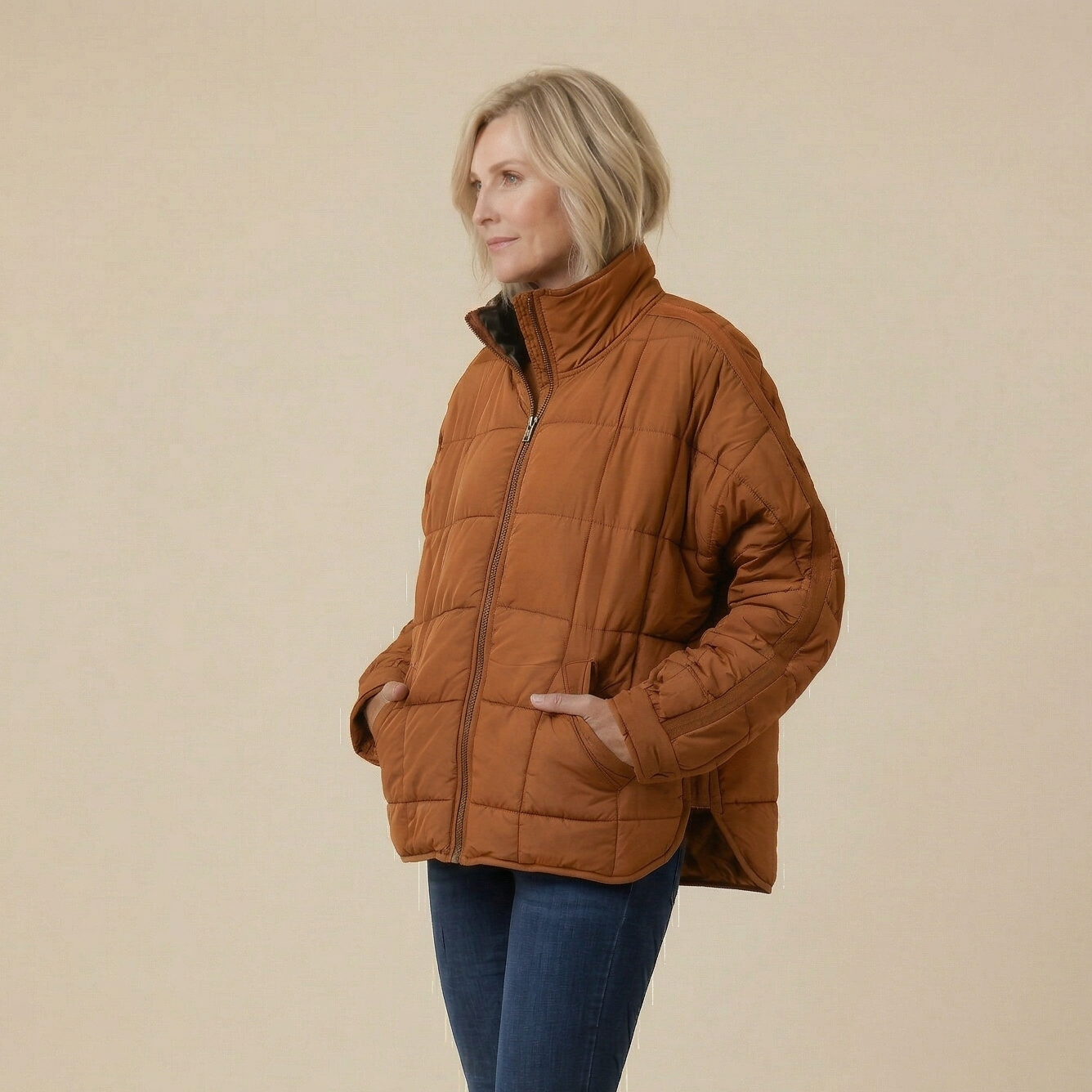 Lightweight Compact Zip Puffer Jacket