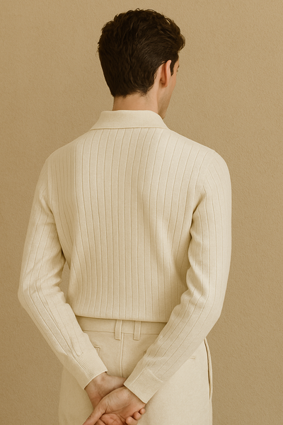 NOBA Striped Long Sleeve Polo