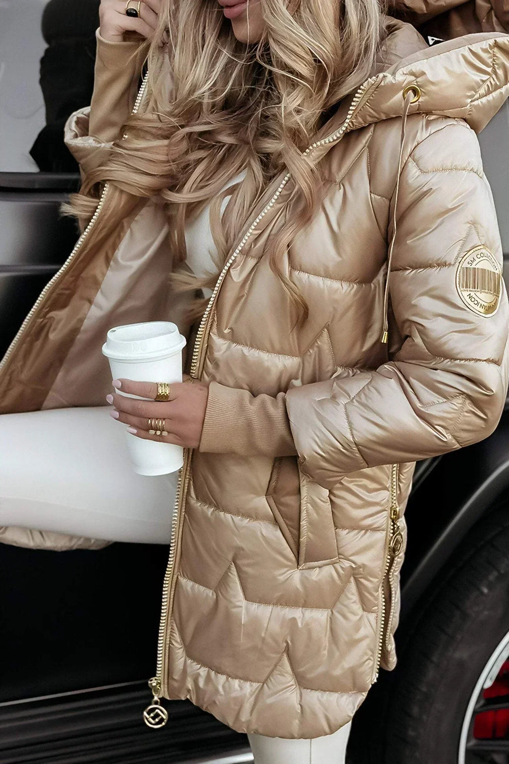 Noor | Manteau long matelassé à capuche