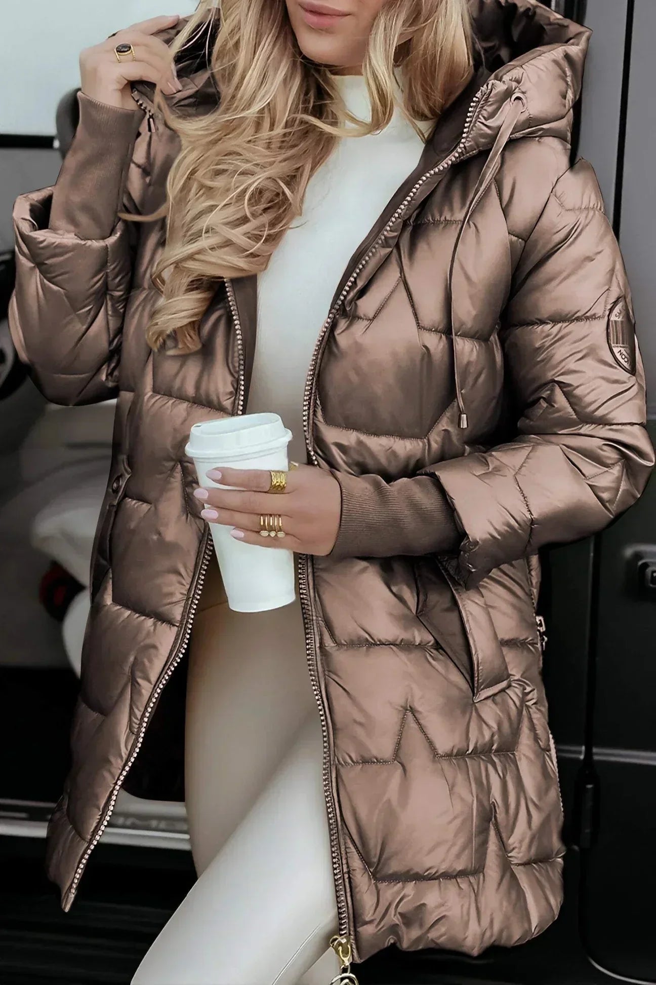 Noor | Long Quilted Hooded Coat