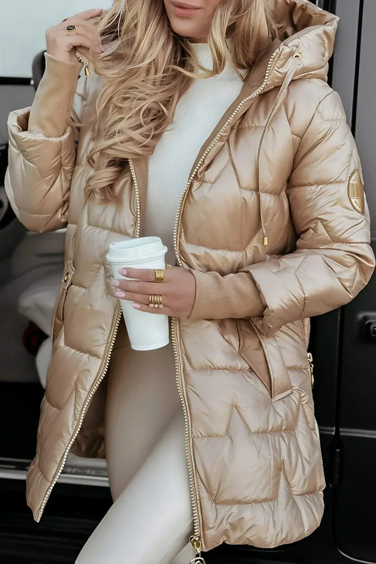 Noor | Long Quilted Hooded Coat