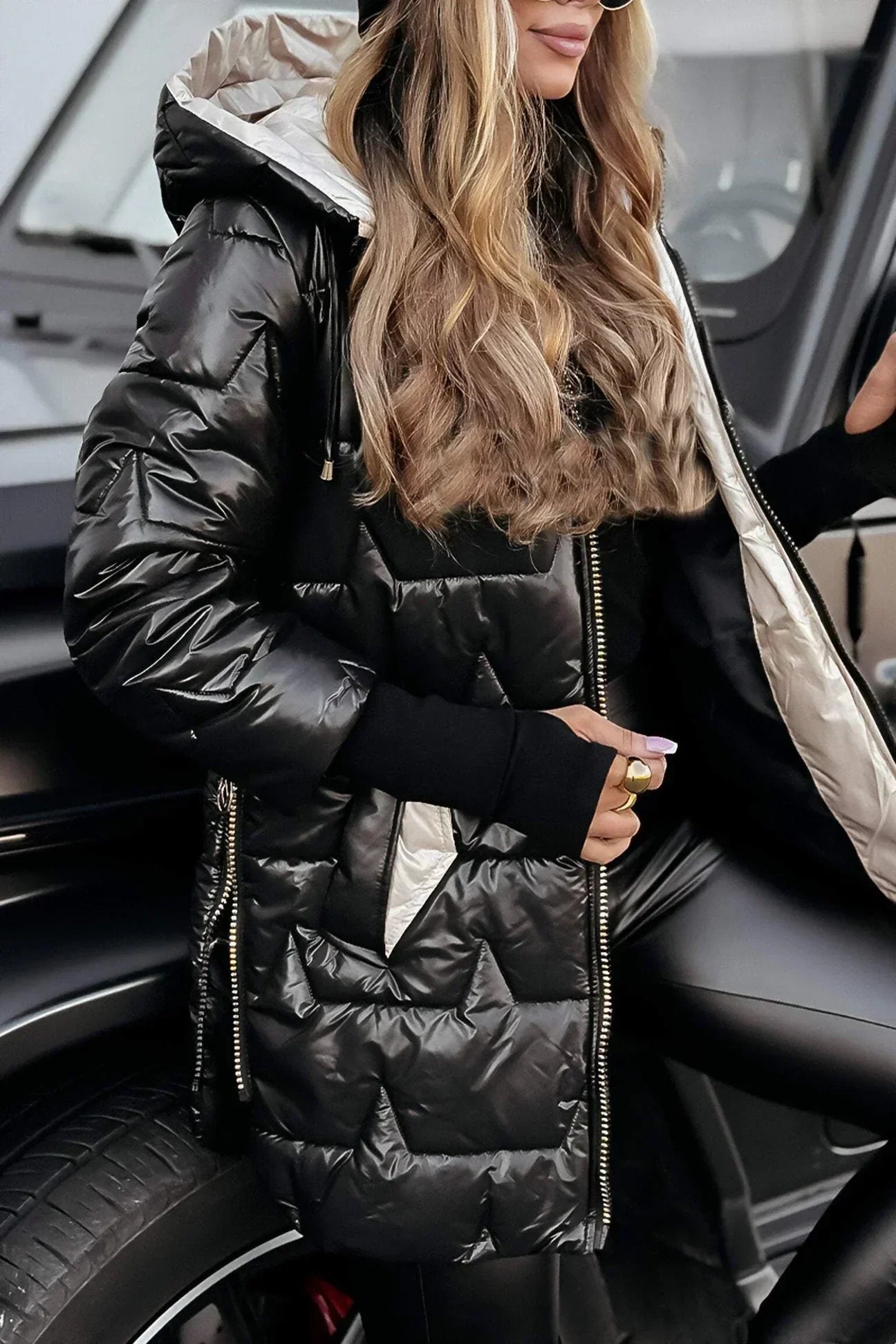 Noor | Manteau long matelassé à capuche