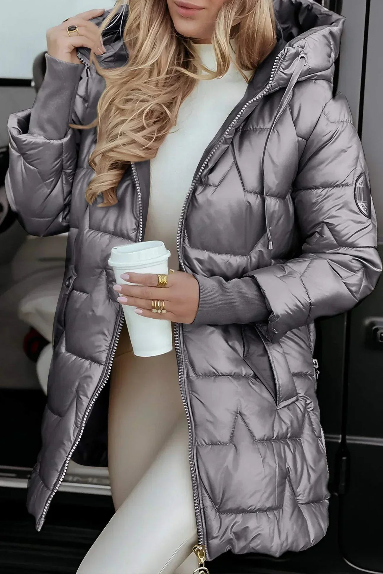 Noor | Long Quilted Hooded Coat
