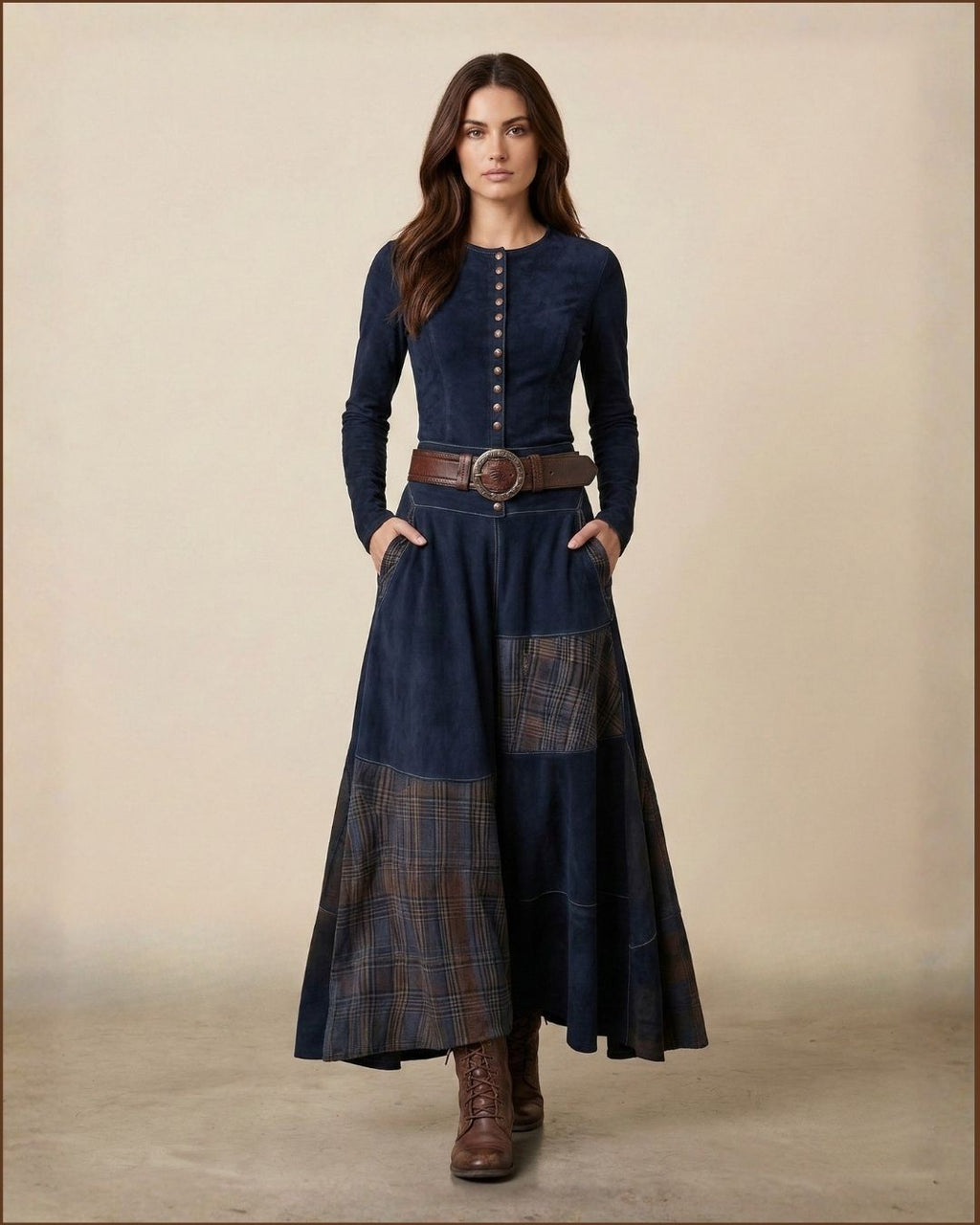 Indy | Suede Dress with Belt Detail