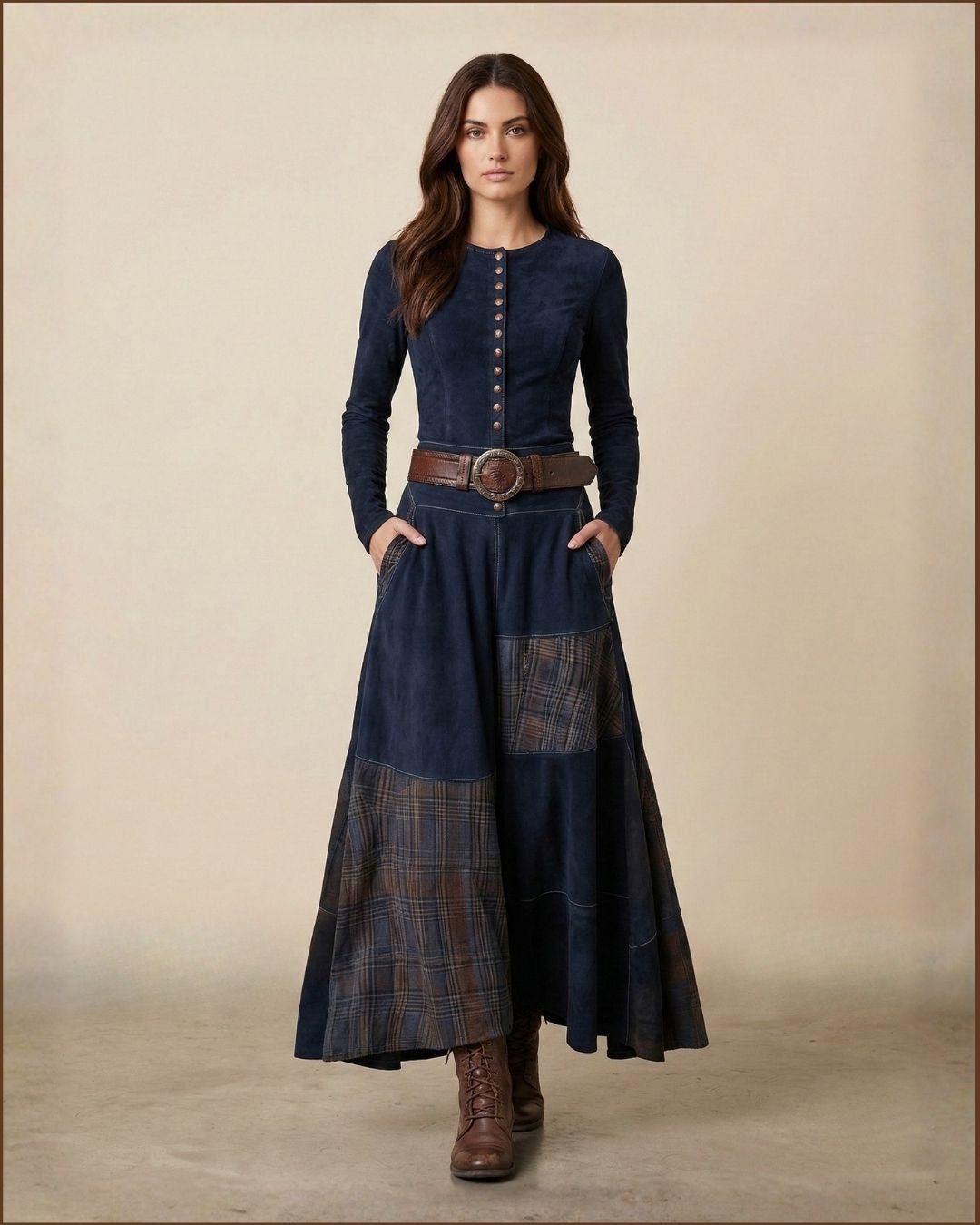 Indy | Suede Dress with Belt Detail