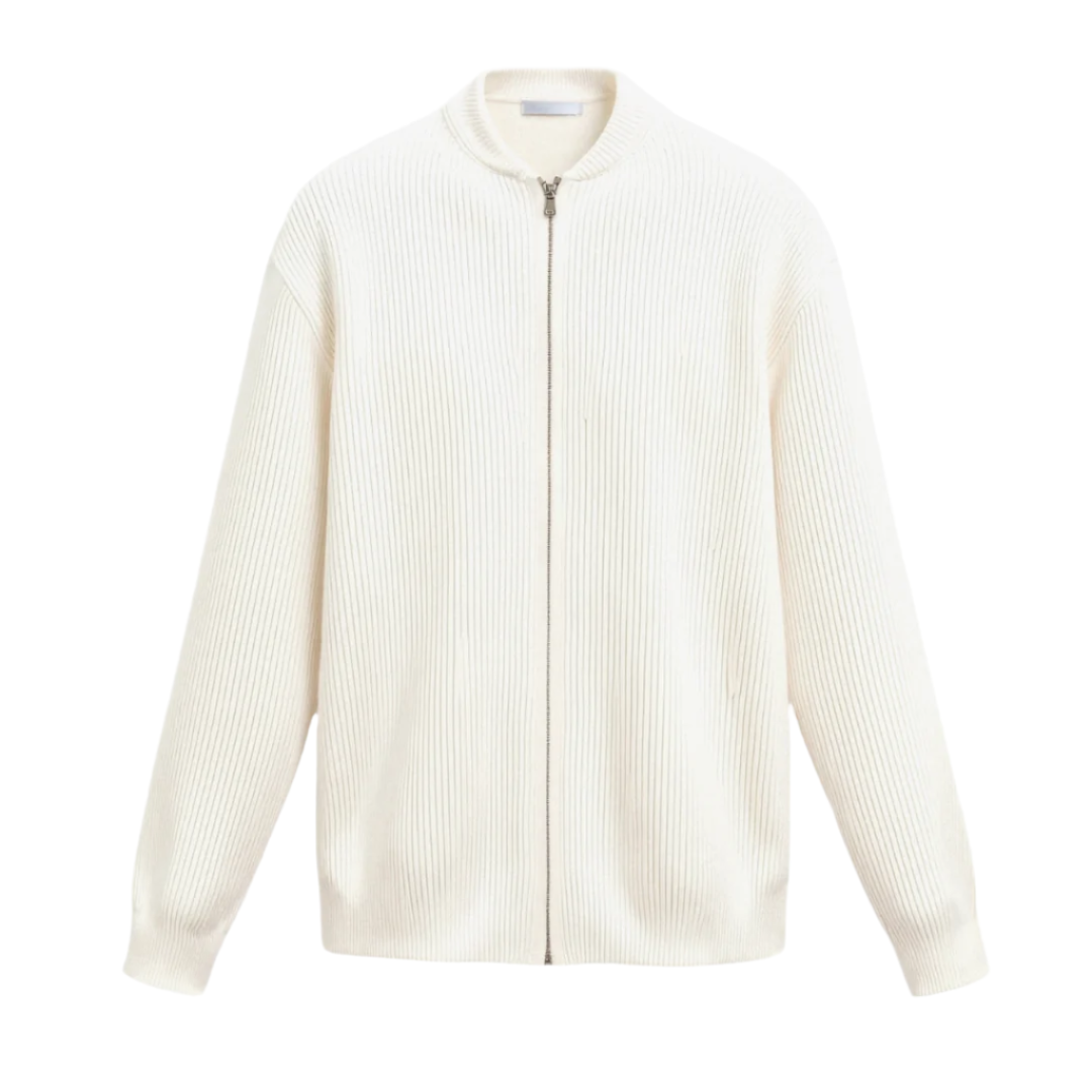 SOLID KNITTED CREW NECK CARDIGAN