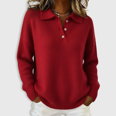 Gaby | Soft Knit Polo Sweater