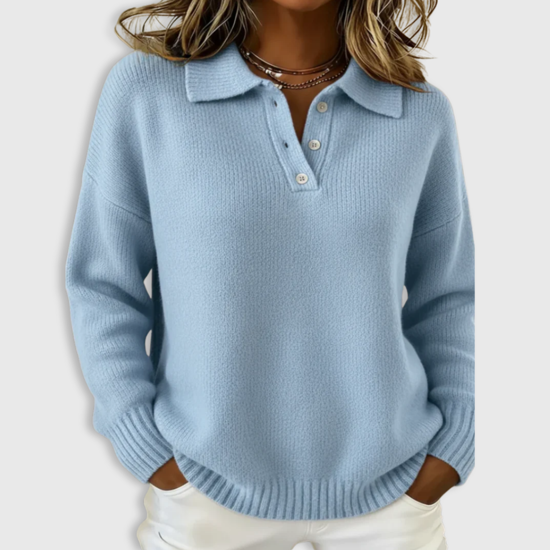 Gaby | Soft Knit Polo Sweater