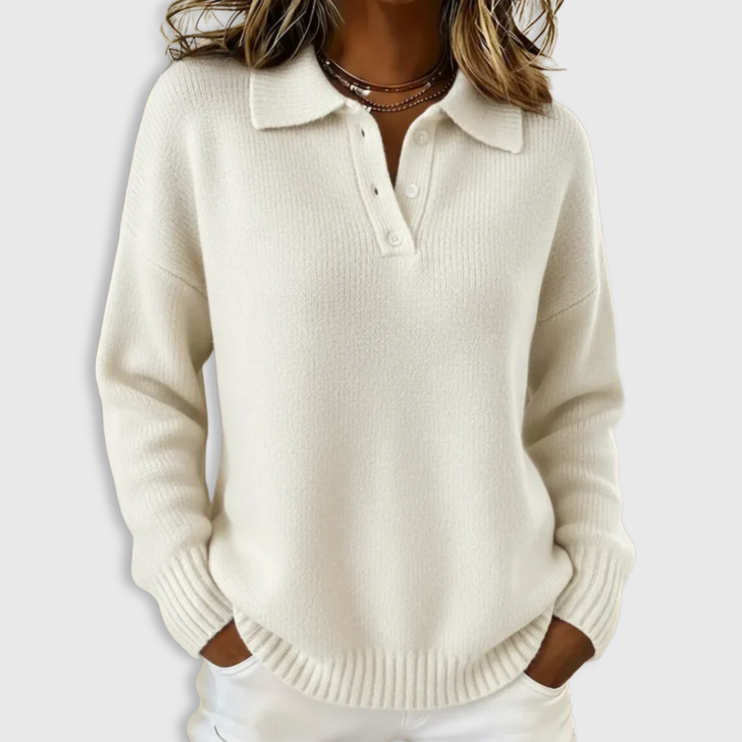 Gaby | Soft Knit Polo Sweater